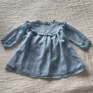 NWT Nordstrom Infant Girl 2 pc Long Sleeve Ruffle Collar Dress w Bloomers